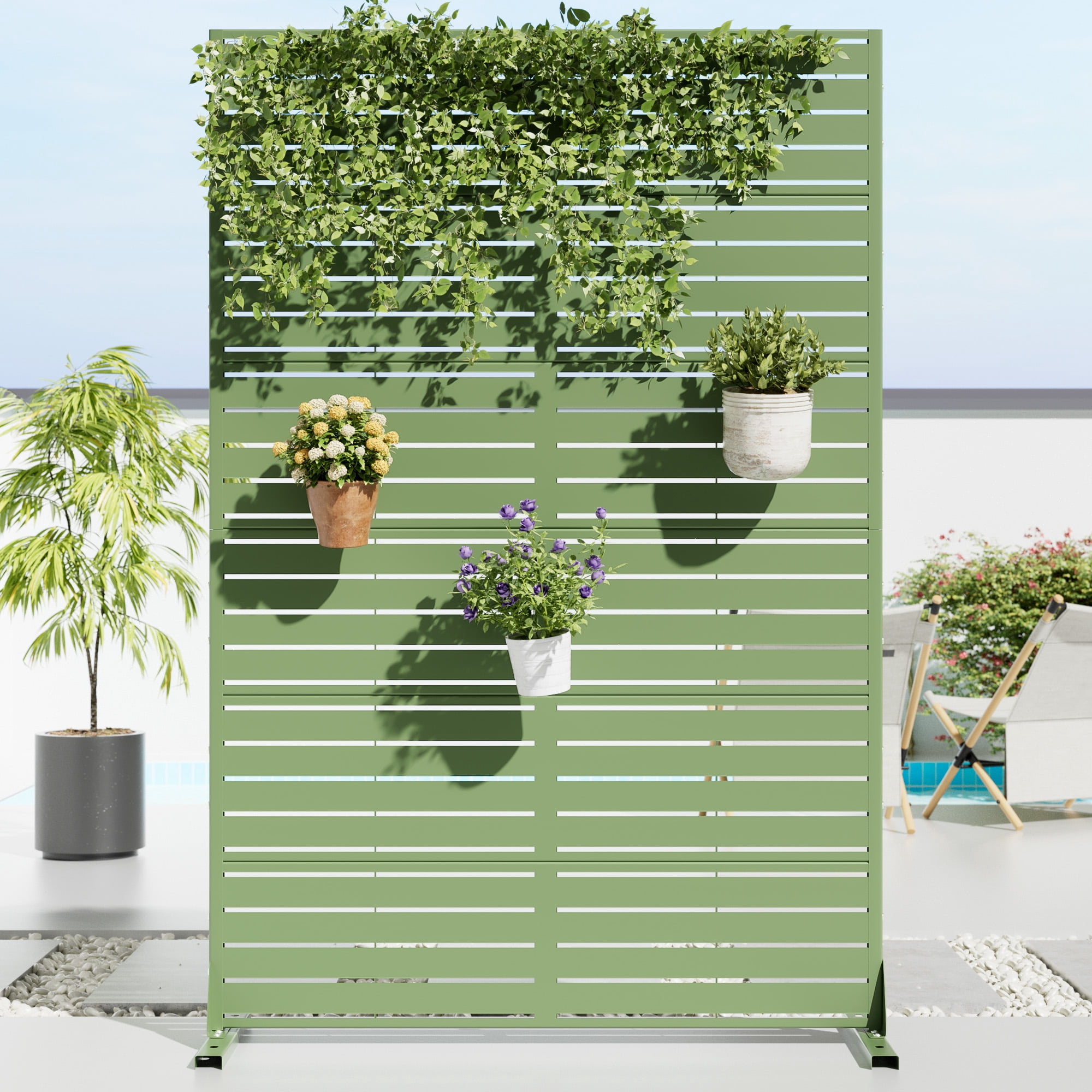 MAYEERTY Privacy Screen Fence, Heavy Duty Fence Privacy Screen Outdoor 72x47x16in 6-Piece Set
