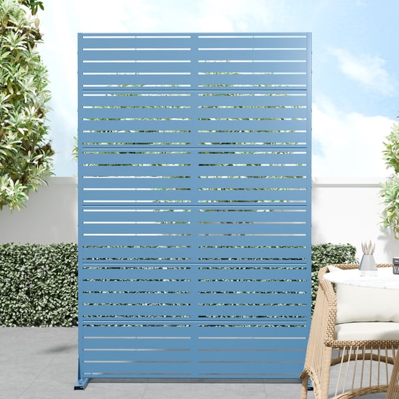 MAYEERTY 72X47 Privacy Screen Fence, Heavy Duty Fence Privacy Screen Outdoor, Night Blue Galvanized Sheet6-Piece Set
