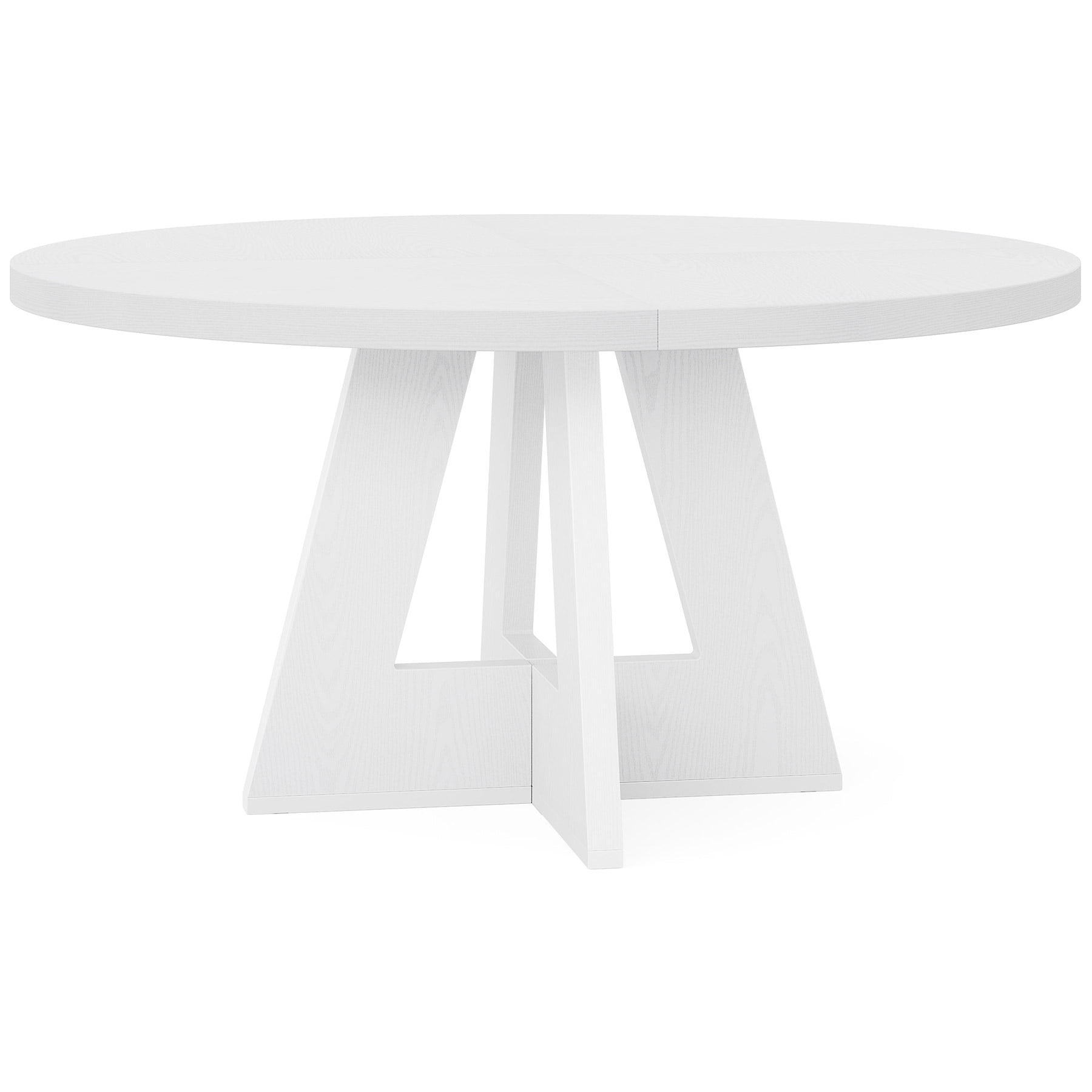 MAYEERTY 47 Inch Farmhouse Round Dining Table, Wooden Kitchen Dinner Table for 4 People with Sturdy Metal Frame