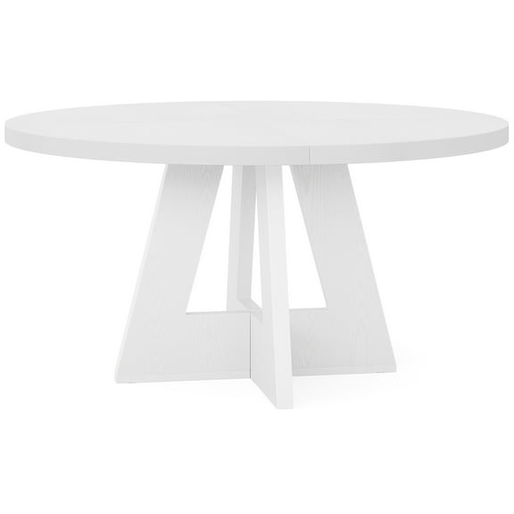 MAYEERTY 47 Inch Round Farmhouse Table, Multifunctional for Dining, Game Night & Homework
