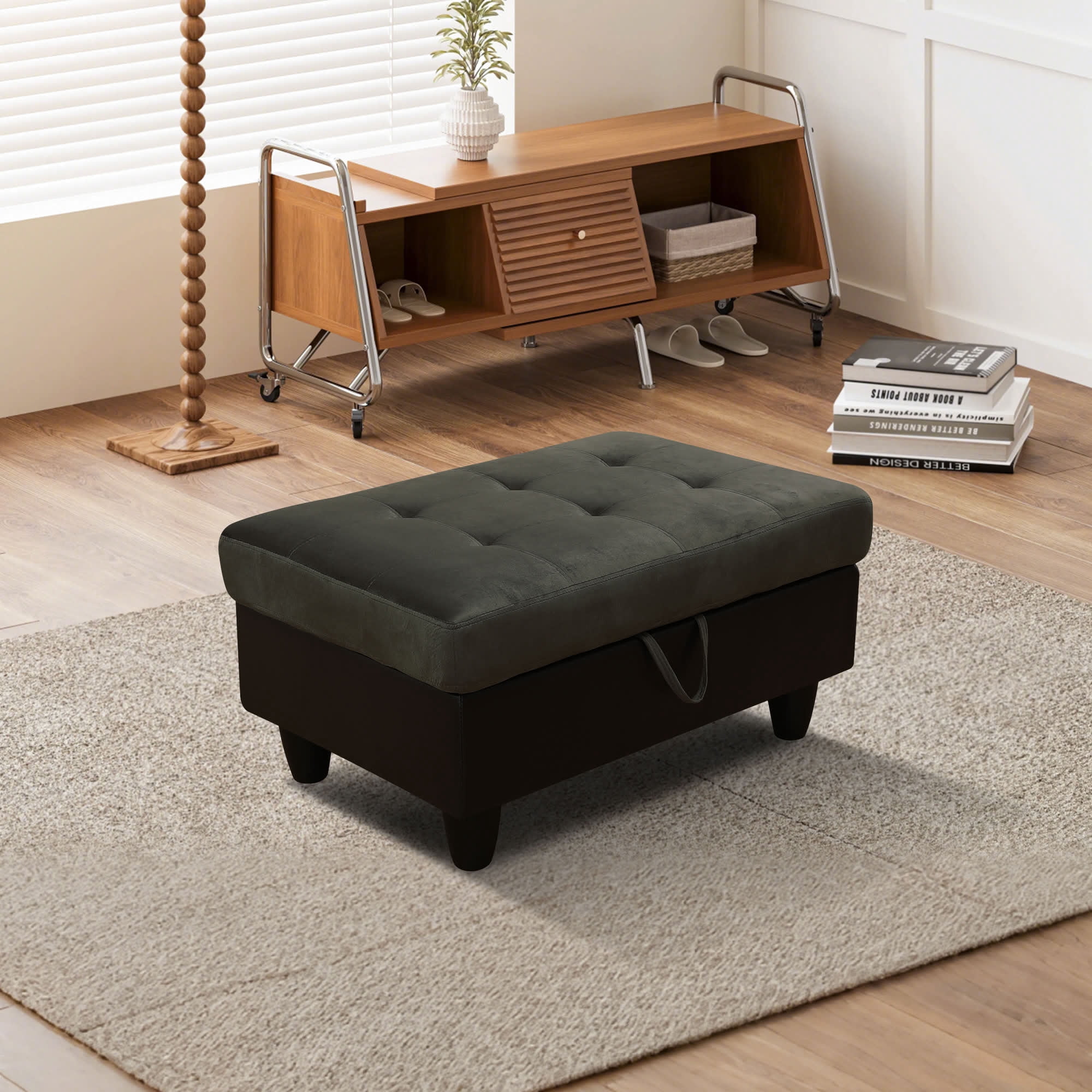 MAYEERTY Sofa Ottoman Footrest with Storage, Multi-Variant Foot Stool for Home, Bedroom, Living Room