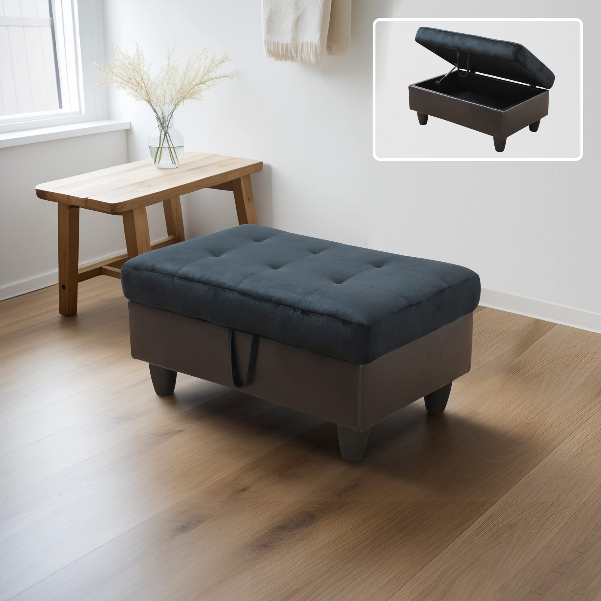 MAYEERTY Sofa Ottoman Footrest with Storage, Multi-Variant Foot Stool for Home, Bedroom, Living Room
