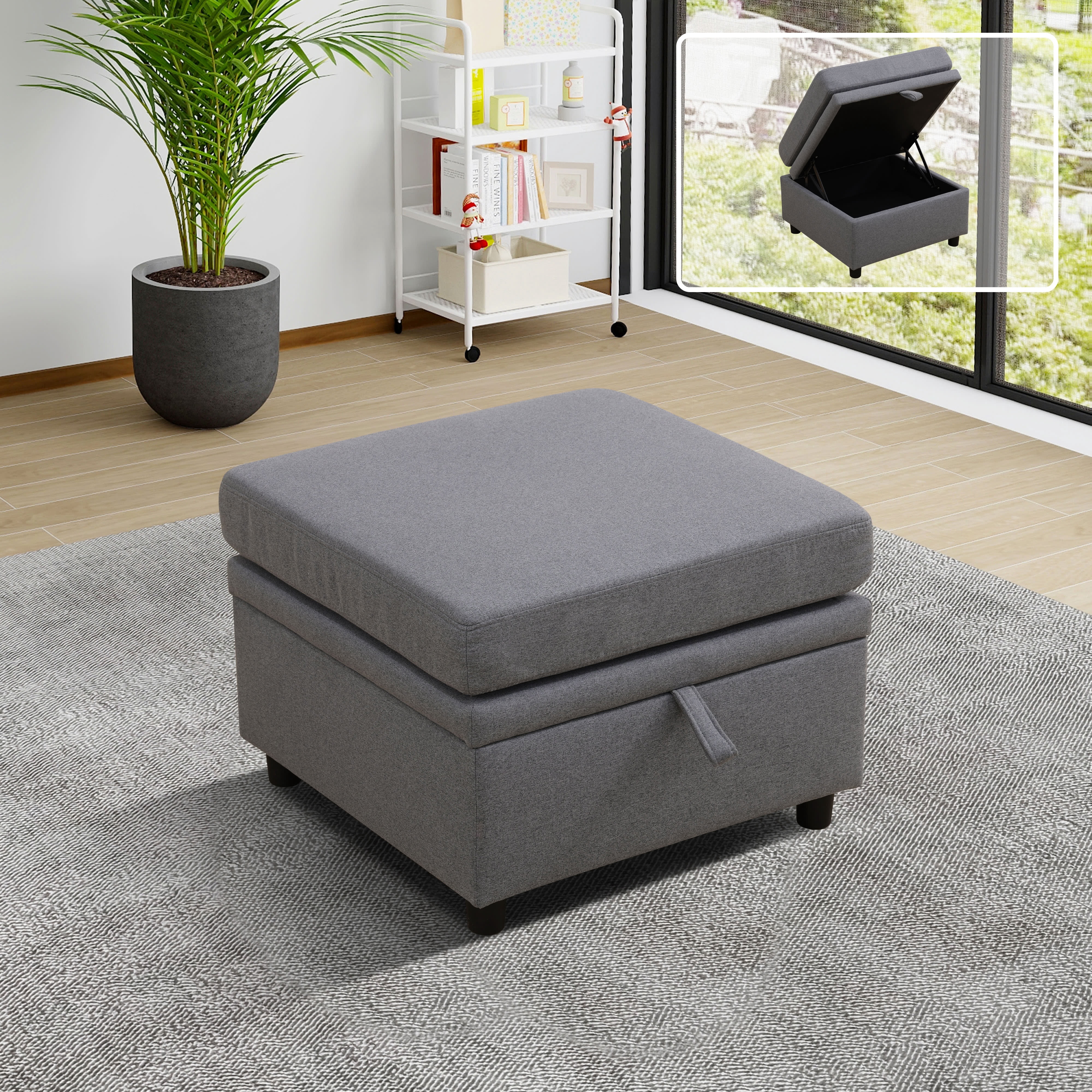 MAYEERTY Sofa Ottoman Footrest with Storage, Multi-Variant Foot Stool for Home, Bedroom, Living Room