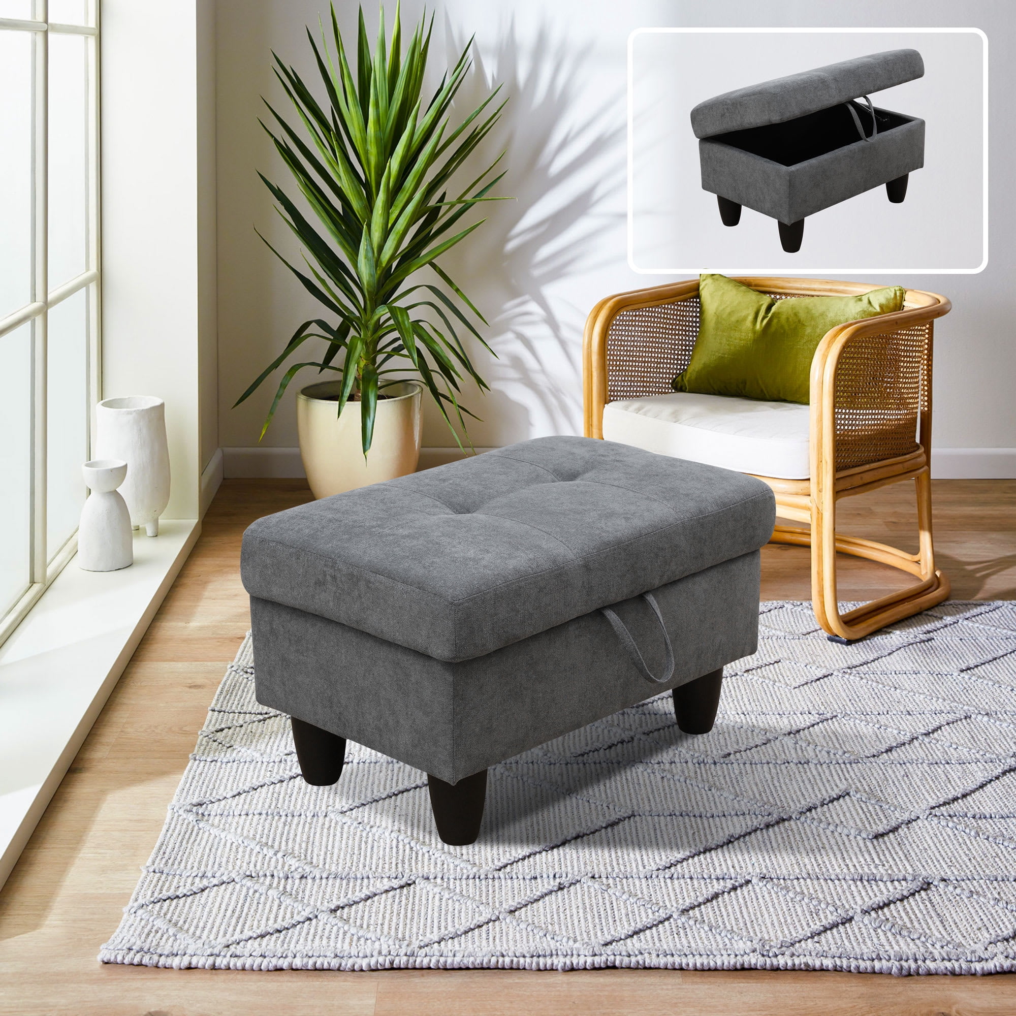 MAYEERTY Sofa Ottoman Footrest with Storage, Multi-Variant Foot Stool for Home, Bedroom, Living Room