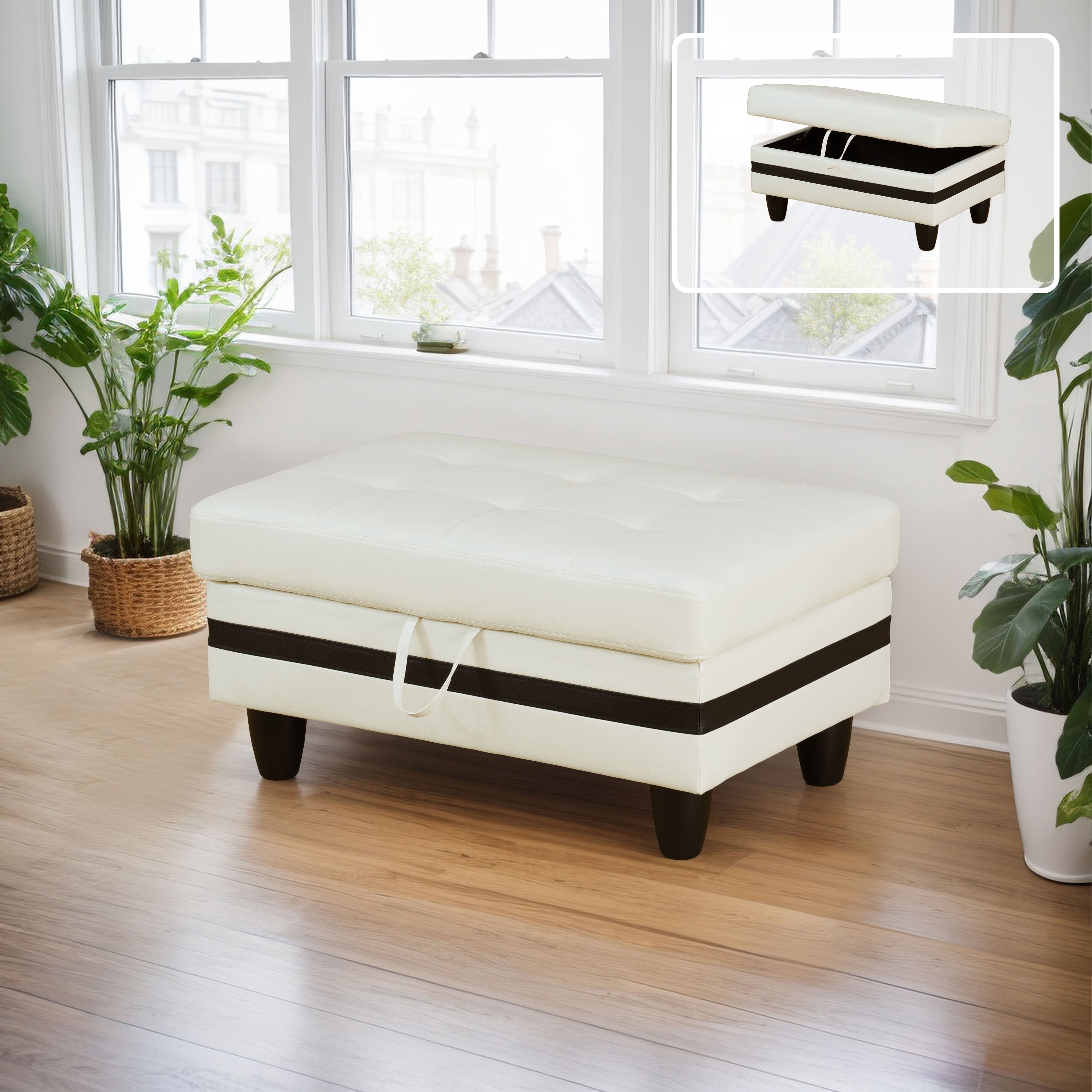 MAYEERTY Sofa Ottoman Footrest with Storage, Multi-Variant Foot Stool for Home, Bedroom, Living Room