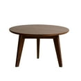 thumbnail image 1 of MAYEERTY Solid Oak Wood Round Coffee Table – Walnut Color, 60 x 60 cm, 1 of 7