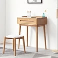 thumbnail image 1 of MAYEERTY Solid Wood Dresser Bistro Table with Storage Drawer – Natural Oak Finish, 1 of 8