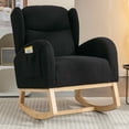 thumbnail image 1 of MAYEERTY Teddy Fabric Rocking Chair, with Packet Wood Legs, Black, 1 of 6