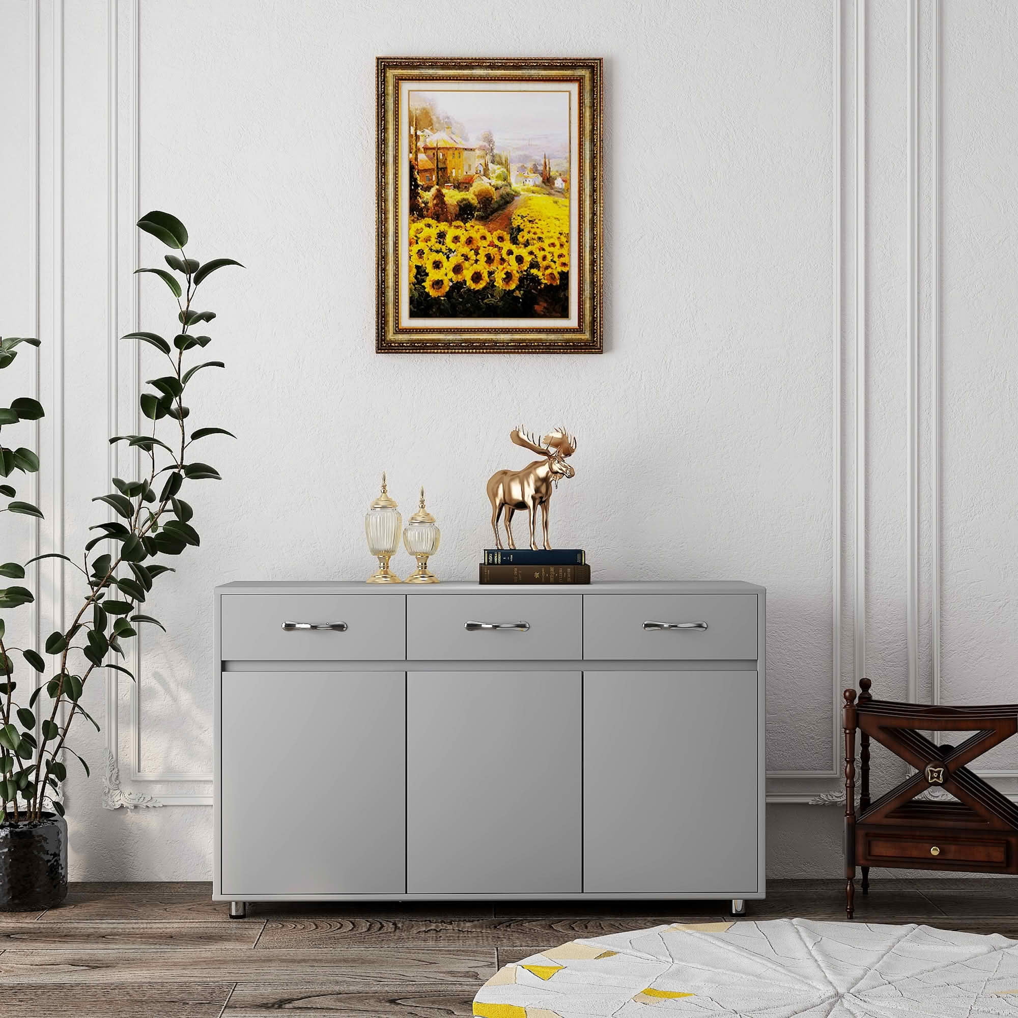 MAYEERTY Three Doors Side Table Grey