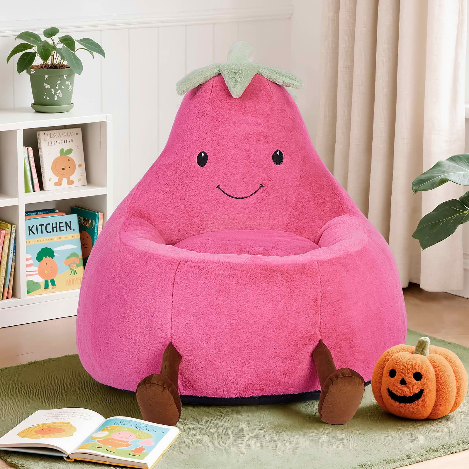 MAYEERTY Toddler Children's Bean Bag Chair Artificial Rabbit Fur Cover Teenager Filled Sofa