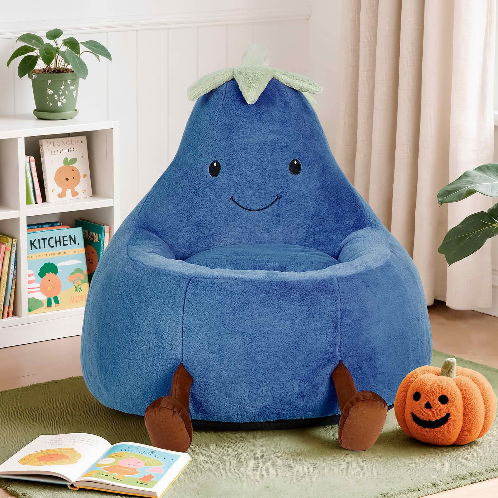 MAYEERTY Toddler Children's Bean Bag Chair Artificial Rabbit Fur Cover Teenager Filled Sofa