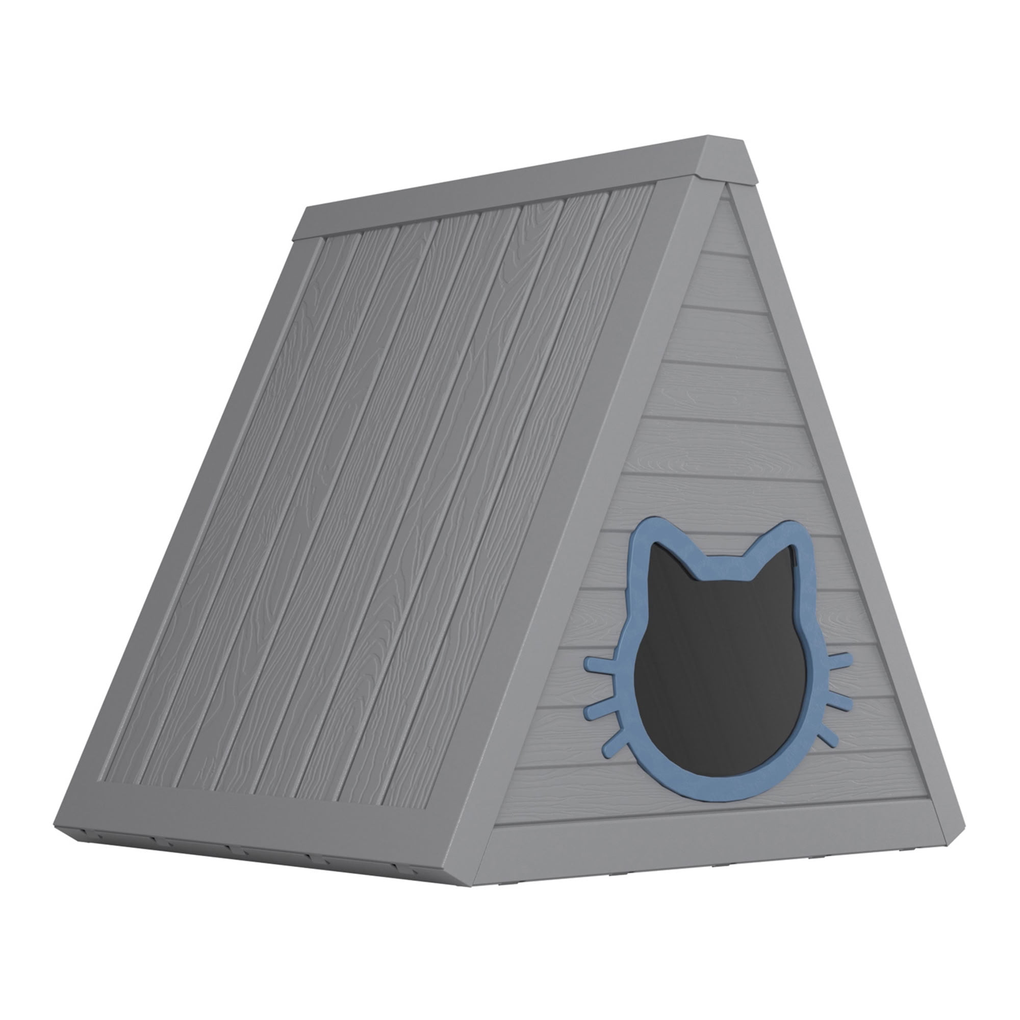 MAYEERTY Triangle Cat House for Indoor & Outdoor, Private Pet Retreat with Cute Cat-Shaped Entry