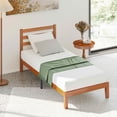 thumbnail image 1 of MAYEERTY Twin Size 1100 LBS Heavy Duty Solid Wood Bed Frame Mattress Base with Headboard Wooden Slat Support No Box Spring Needed, 1 of 6