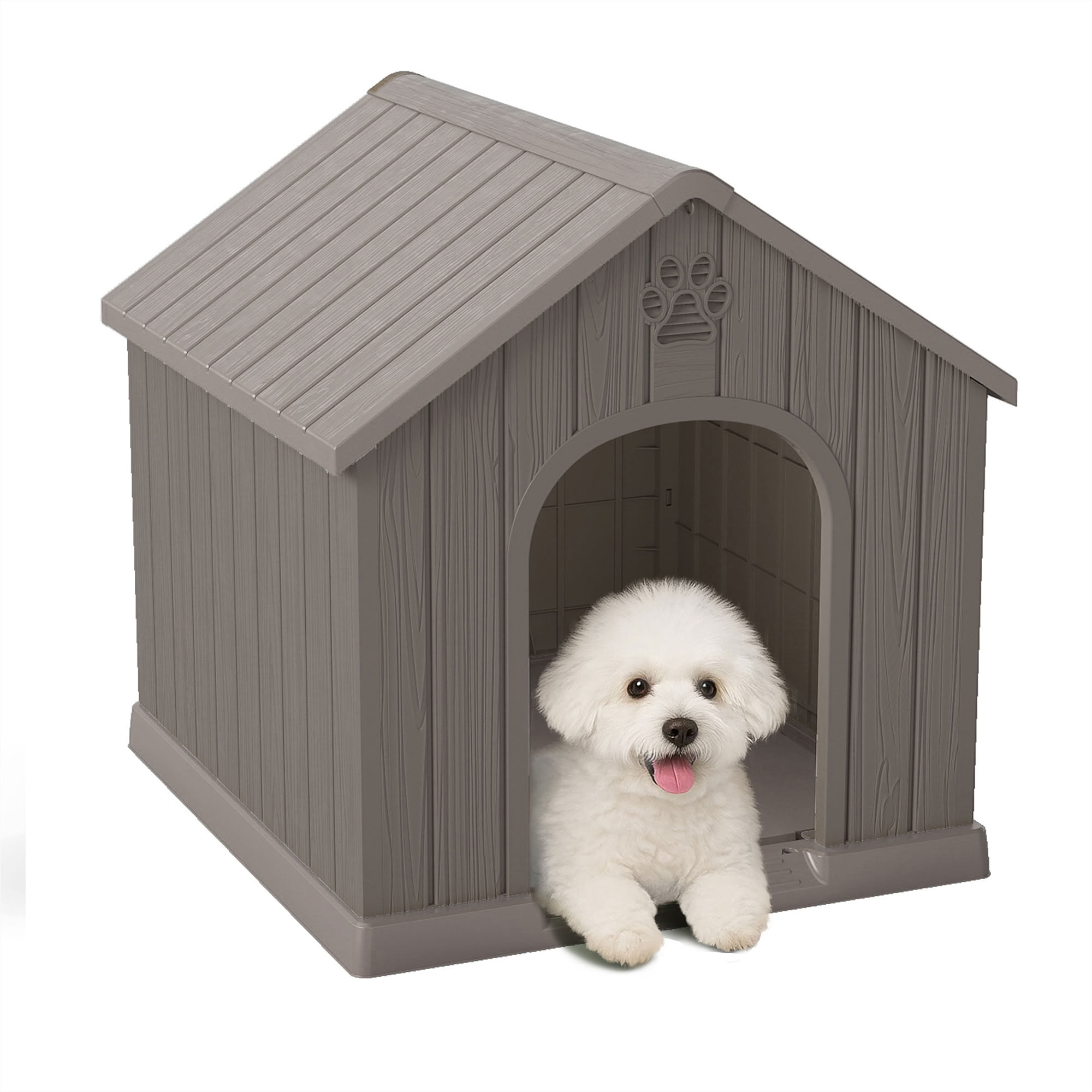 MAYEERTY UV-Protected Ventilated Dog House, Sturdy Outdoor Pet Shelter for Outdoor Residential Spaces