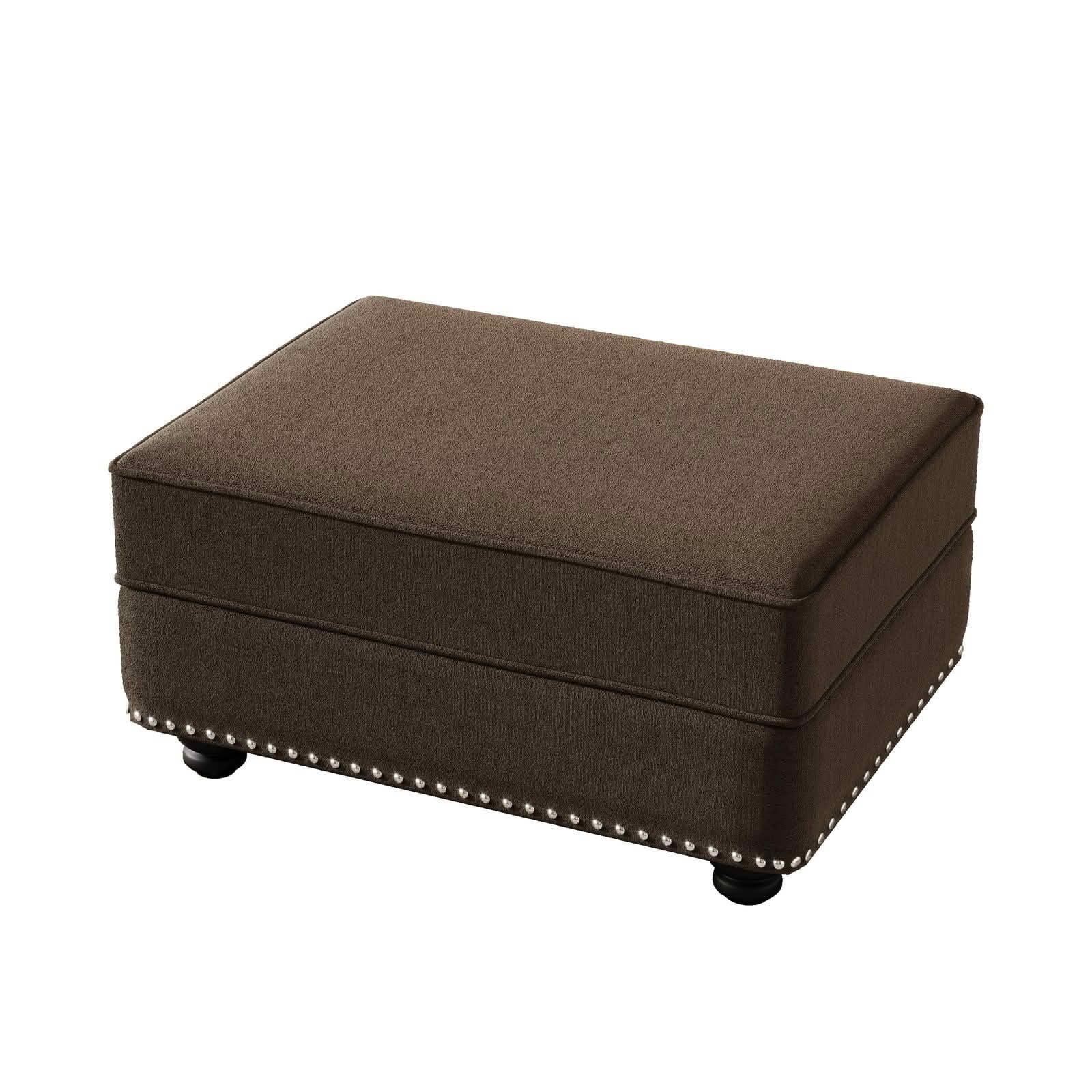 MAYEERTY Velvet Modular Ottoman Footrest, Multi‑Use Stool for Single/2‑Seat/3‑Seat Sofa, for Living Room Apartment Office