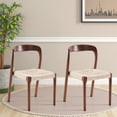 thumbnail image 1 of MAYEERTY Walnut Set of 2 Modern Ash Wood Stackable Dining Chairs, Fully Assembled for Home, 1 of 7