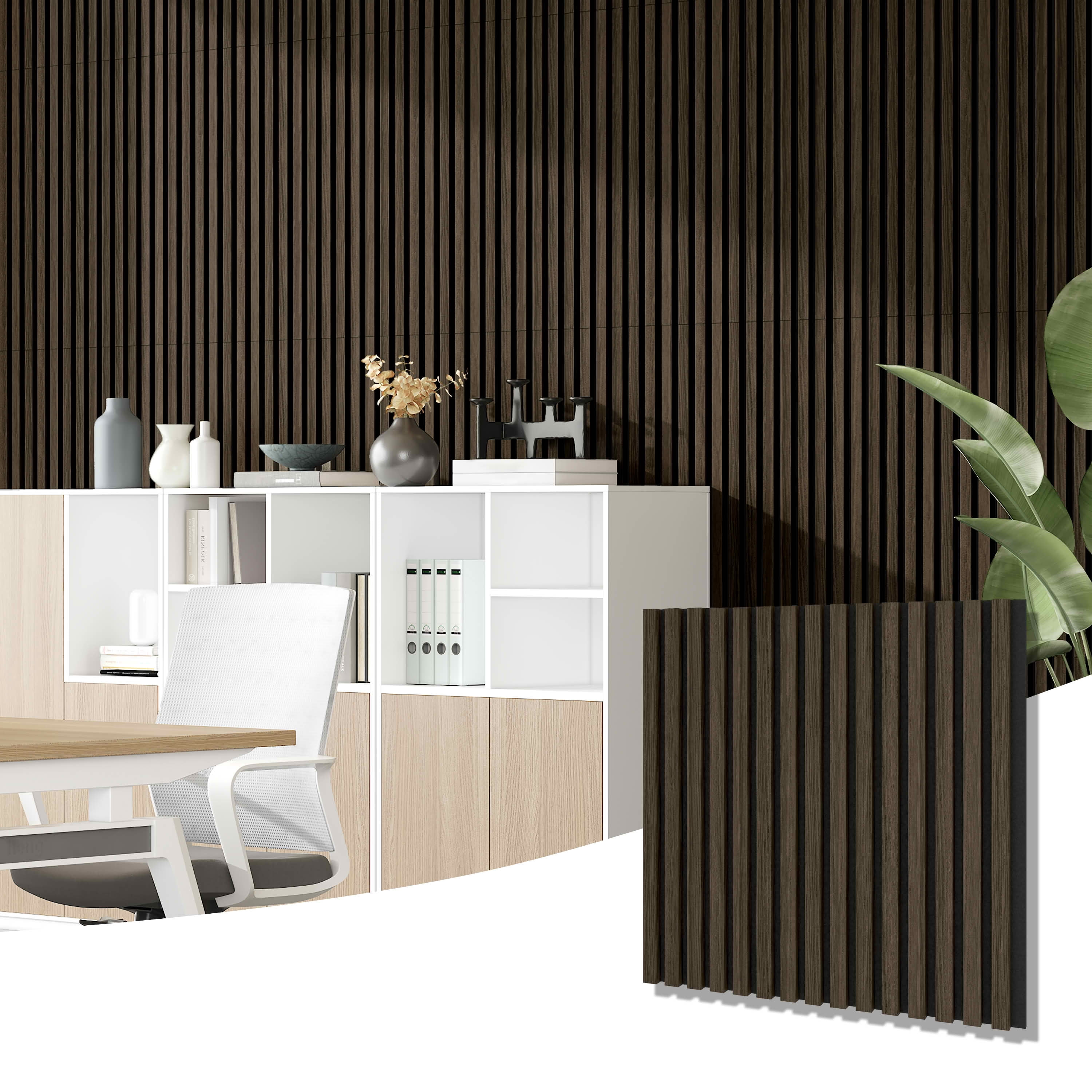 MAYEERTY Walnut Wood Veneer MDF Sound Absorbing Panel for Wall Decor, 24x24x1 Inch, 4 Pack