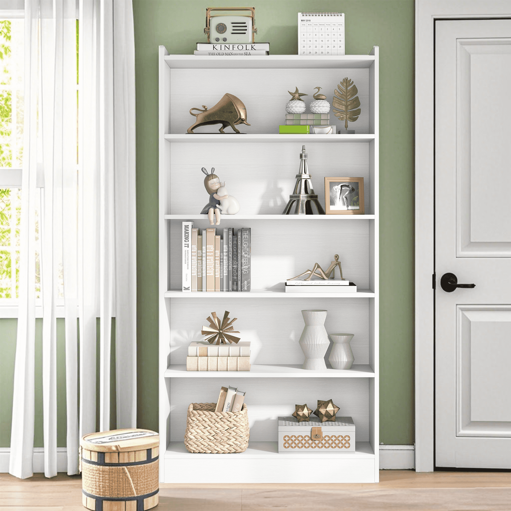MAYEERTY Modern Open Bookshelf Ideal for Living Room Bedroom Library Classroom