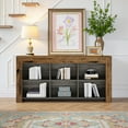 thumbnail image 1 of MAYEERTY 63" Rustic Console Table, 6 Open Compartments Wooden Couch Table for Entryway, 1 of 6