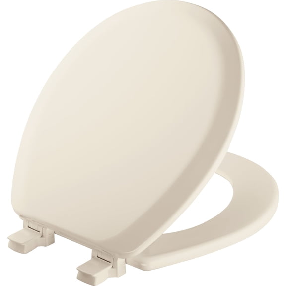 Mayfair Cameron Round Toilet Seat 41EC 346 - Easy Install, Never Loosen - Biscuit/Linen  Residential Use, Standard Application