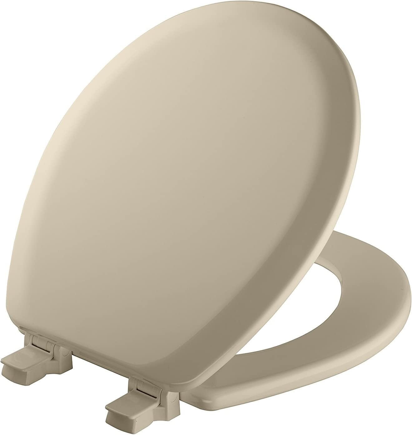 MAYFAIR 841EC 006 Cameron Toilet Seat will Never Loosen and Easily Remove, ROUND, Durable Enameled Wood, Bone