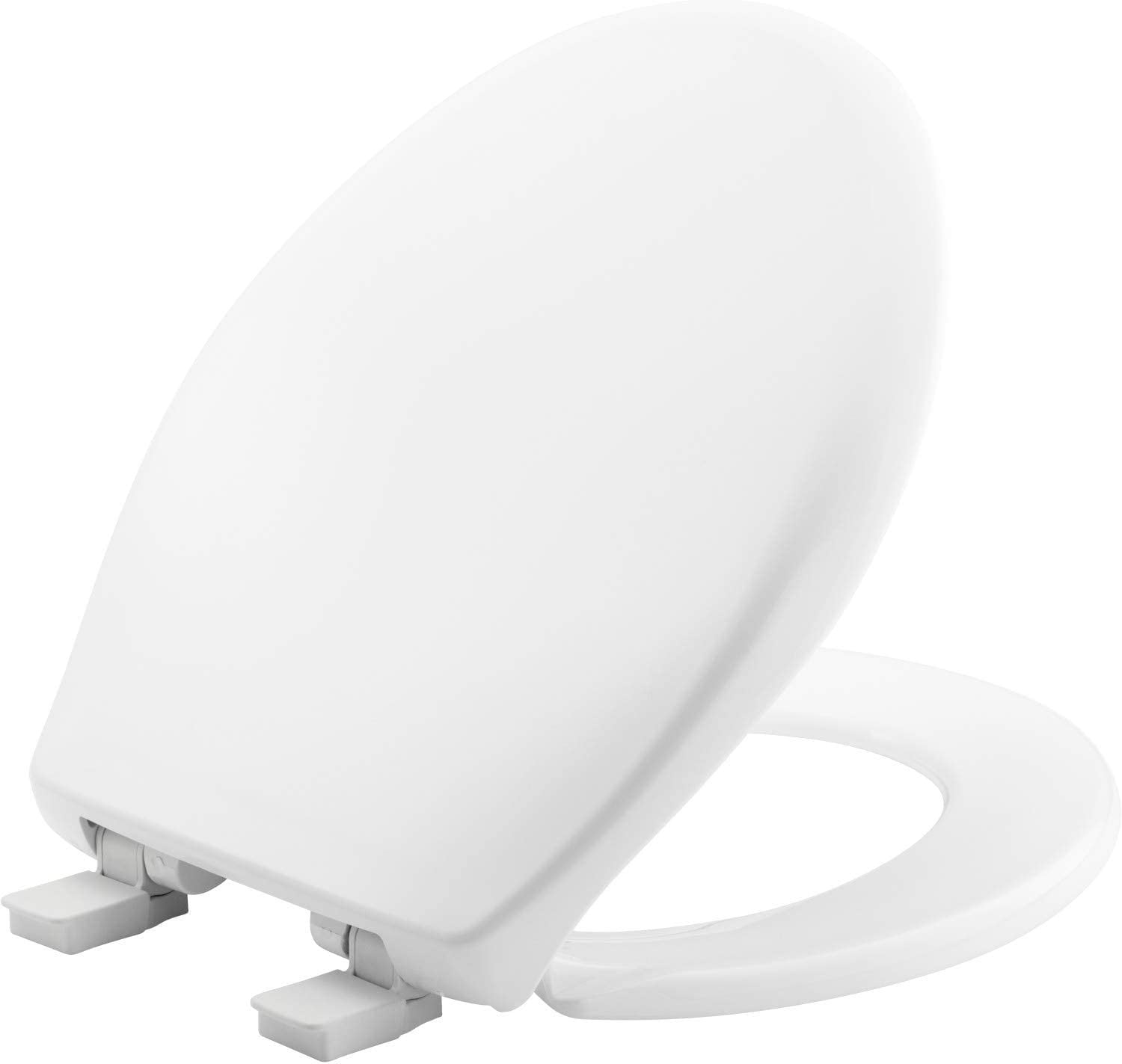 White Round Slow Close Plastic Toilet Seat with STA-TITE System