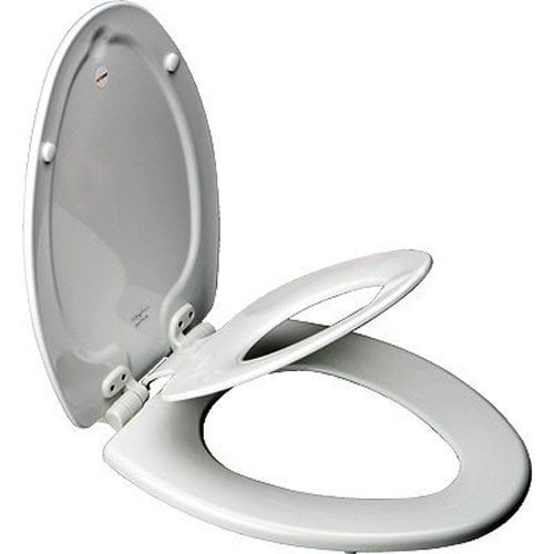 Mayfair NextStep Toilet Seat - Built-In Potty Training, Slow Close - Elongated, White