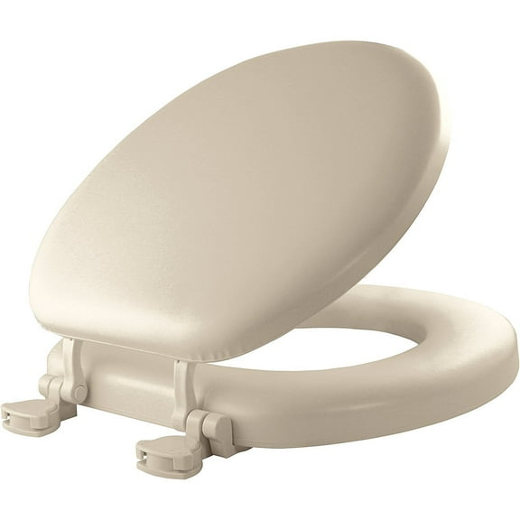 MAYFAIR Soft Toilet Seat Easily Remove, ROUND, Padded with Wood Core, Bone, 13EC 006