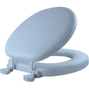 MAYFAIR Soft Toilet Seat Easily Remove, ROUND, Padded with Wood Core, Light Blue, 13EC 034