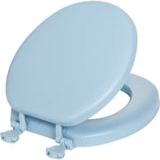 Clauss Soft Toilet Seat, Wood Core, Easy to Clean, 13EC 034 - Round, Sky Blue   Residential Use, Standard Application