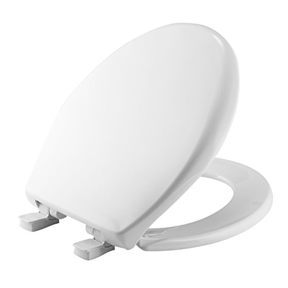 MAYFAIR Toilet Seat will Slow Close and Never Come Loose, ROUND, Long Lasting Plastic, White, 20SLOWE