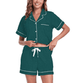 thumbnail image 1 of MAYFISH 100% Cotton Pajama Sets for Women Short Sleeve Sleepwear Button Down Pjs Summer 2 Piece Lounge Sets S-XXL(Green, Large), 1 of 3