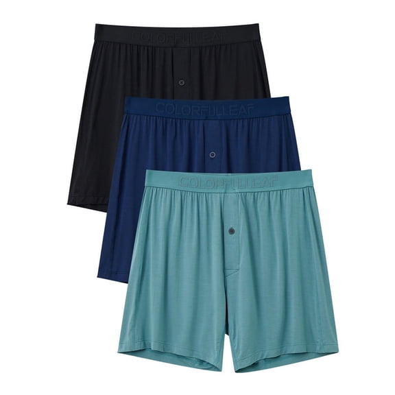 MAYFISH Men's Bamboo Rayon Boxers Boxer Shorts Soft Relaxed Summer Sleepwear Shorts Underwear (3A,XL)