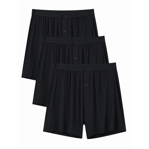 MAYFISH Men's Bamboo Rayon Boxers Boxer Shorts Soft Relaxed Summer Sleepwear Shorts Underwear (3B,S)