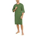 thumbnail image 1 of MAYFISH Men's Cotton Robe Short Sleeve Lightweight Summer Bathrobes for Men Zip up House Coat with Pockets(Loden Frost,Medium ), 1 of 1