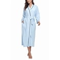 thumbnail image 1 of MAYFISH Women's 100% Cotton Robes Lightweight Kimono Long Soft Bathrobe for Women with Pockets(LightBlue,XL), 1 of 6