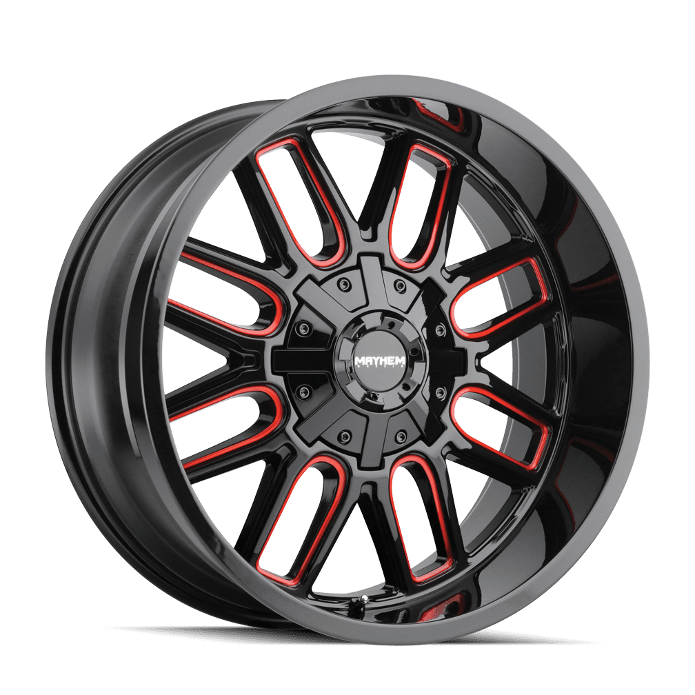 MAYHEM COGENT-8107 20X10 8X165.1/8X170 -19ET 130.8CB BLACK W/PRISM RED