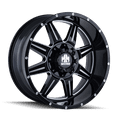 thumbnail image 1 of MAYHEM MONSTIR-8100 20X10 8X165.1/8X170 -12ET 130.8CB BLACK W/MILLED SPOKES, 1 of 2