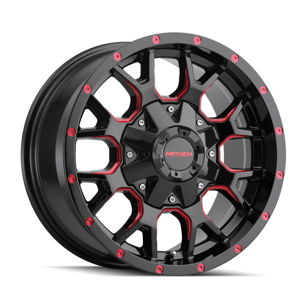 MAYHEM WARRIOR-8015 20X9 5X139.7/5X150 18ET 110CB BLACK W/PRISM RED