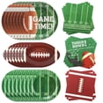 thumbnail image 1 of MAYIT 120Pcs Football Tableware Kit Serve AFN120 Dinner Plates and Napkins Dessert Party Supplies for Football Theme Game Super Game Bowl Tailgate Party Decoration, 1 of 3