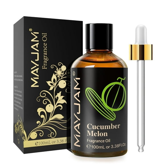 MAYJAM 100ML/3.38FL.OZ Cucumber Melon Essential Oil - Candle Making, Diffuser, Soap, Perfume, Bath and Body Formulations