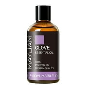 MAYJAM 100ML Clove Essential Oils for Skin Care, Spa Massage, Hair Growth, Aromatherapy Diffuser, DIY Candle and Soap Making, Huge 3.38FL.OZ Bottle