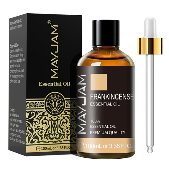 MAYJAM 100ML Frankincense Essential Oils for Aromatherapy Diffuser, Refreshing, Relaxation, Yoga, Spa Massage, Skin & Hair Care, DIY Perfume