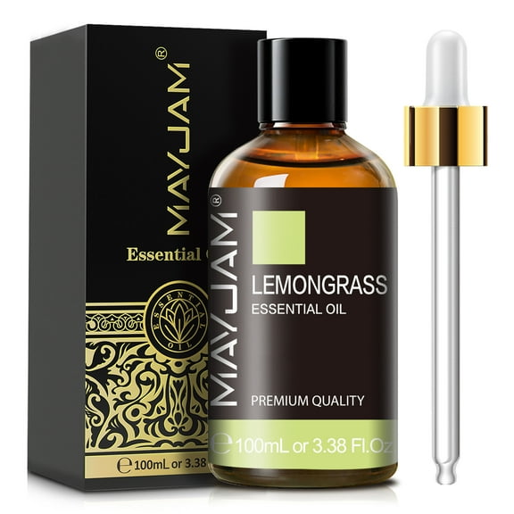 MAYJAM Lemongrass Essential Oil 100% Natural Lemongrass Oil for Hair Care, Home Diffusers, Skin, Aromatherapy, Massage and Humidifiers, 3.38 Fl Oz