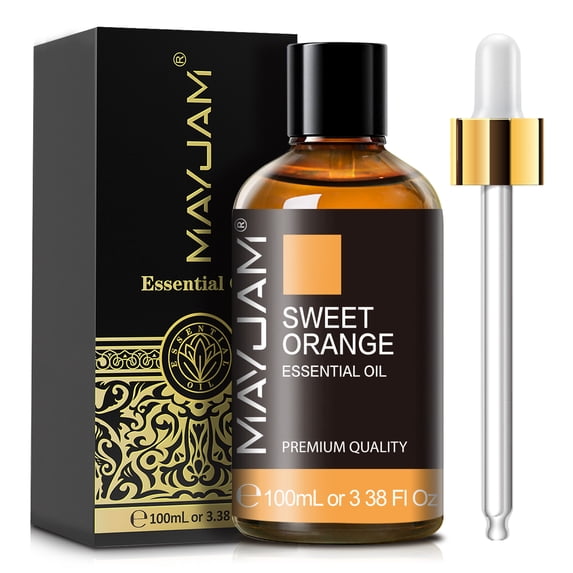 MAYJAM Essential Oil 100% Pure Sweet Orange Oil for Diffuser, Hair Care, Home Diffusers, Skin, Aromatherapy, Massage and Humidifiers, 3.38 fl oz