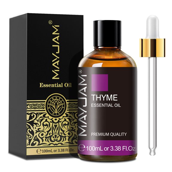 MAYJAM 100Ml Thyme Essential Oil 100% Pure, Thyme Oil for Hair Growth, Aromatherapy, Diffuser, Body Bath, Candle Making
