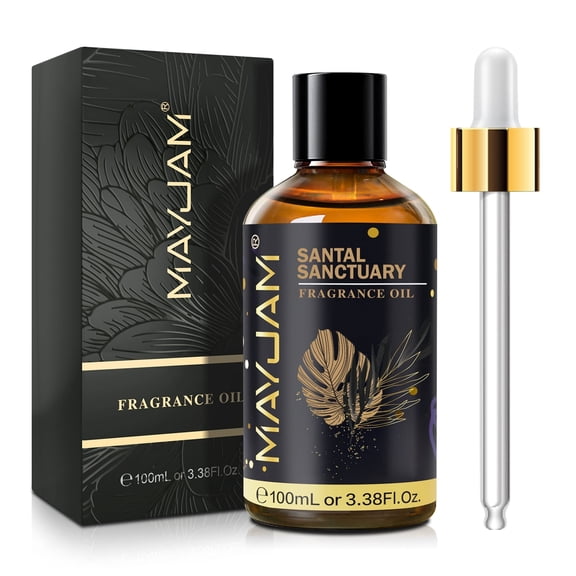MAYJAM 100mL Fragrance Oil for Diffusers, Humidifier Laundry, Candle Making, Home Care and Bathroom, Santal Sanctuary Scent