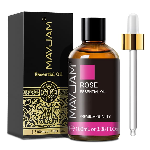 MAYJAM 100Ml Rose Essential Oils 100% Pure, Rose Oil for Diffuser, Skin Care, DIY Candle And Soap, Relaxation Sleep