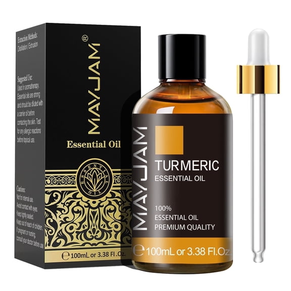 MAYJAM 3.38 Fl Oz Turmeric Essential Oil For Relieve Muscle Soreness, Diffuser, Skin Care, Aromatherapy, Body Massage