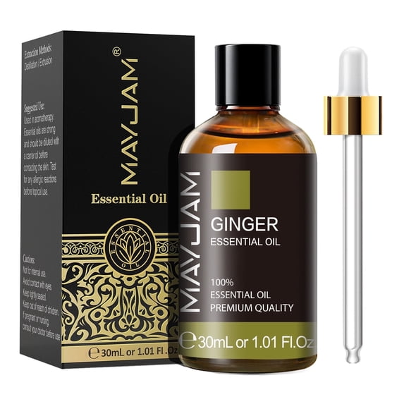 MAYJAM 30ML/1.01FL.OZ Ginger Essential Oils for Hair Care, Massage, Relaxation, Diffuser, Candle Making, Long Lasting Scents